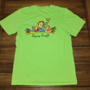 Peace Frogs Green Unisex Tee - Size Small